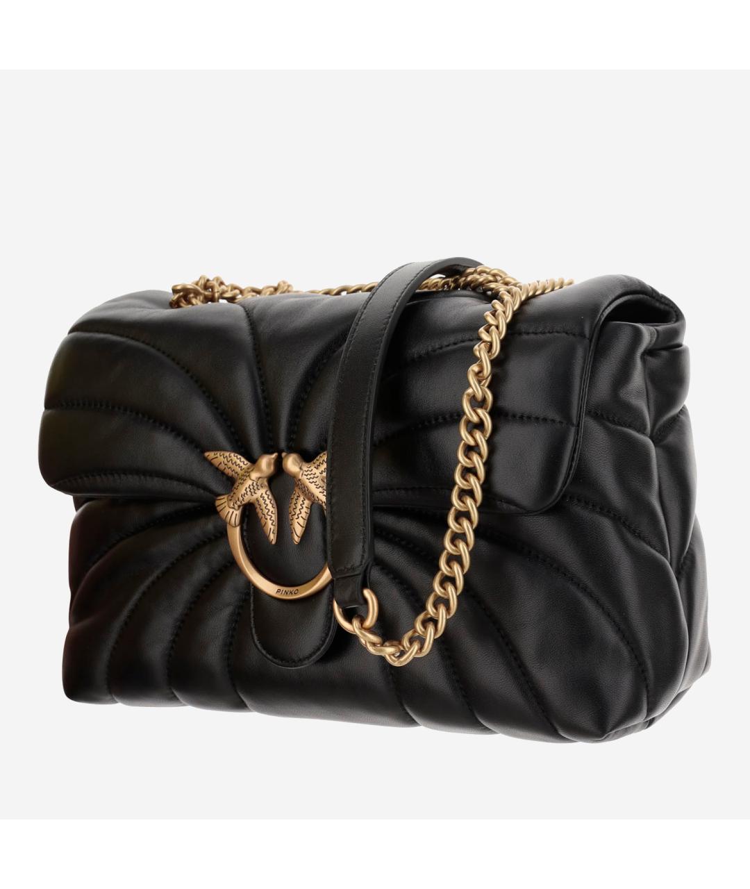PINKO Черная кожаная сумка через плечо, фото 2