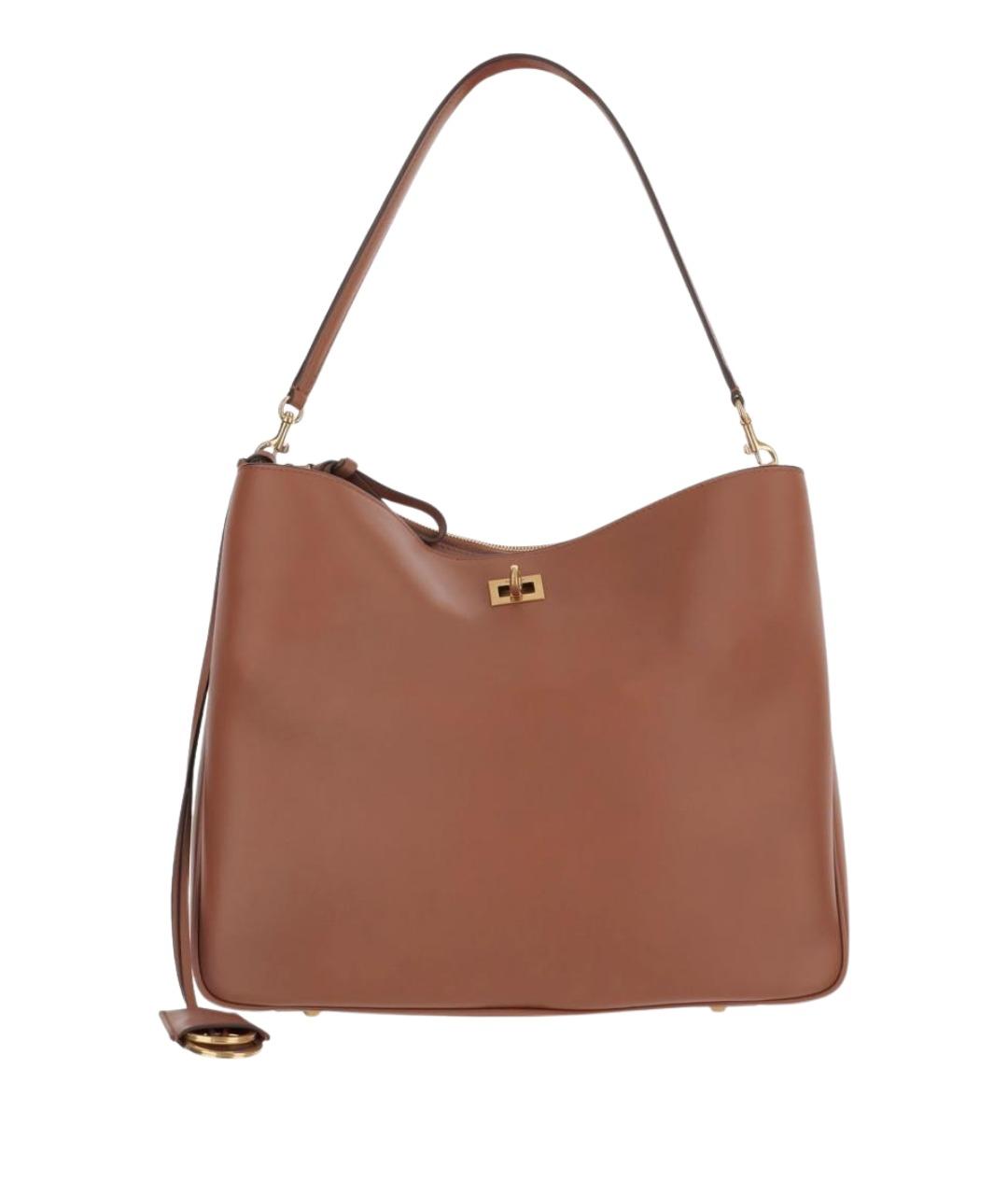 BALENCIAGA Коричневая кожаная сумка тоут, фото 1