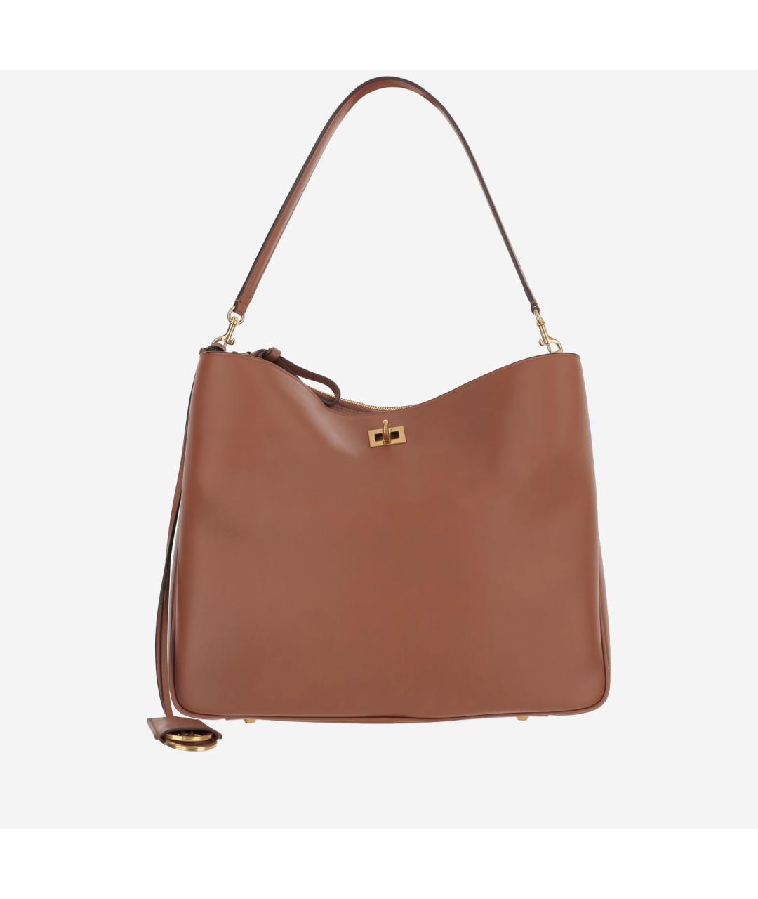 BALENCIAGA Коричневая кожаная сумка тоут, фото 6