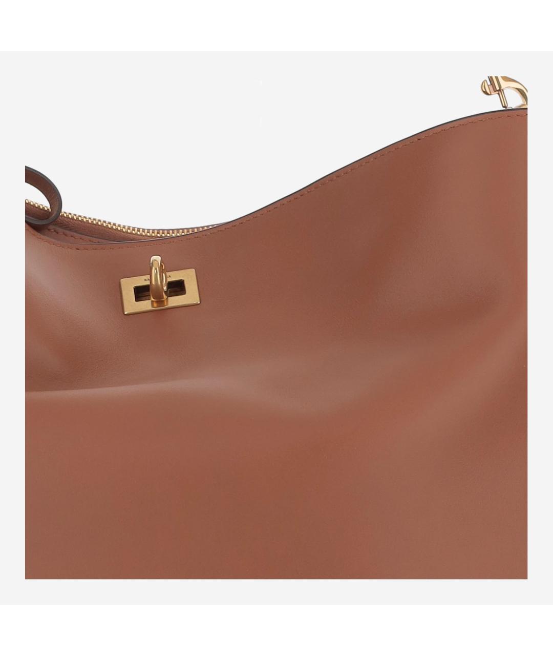 BALENCIAGA Коричневая кожаная сумка тоут, фото 5