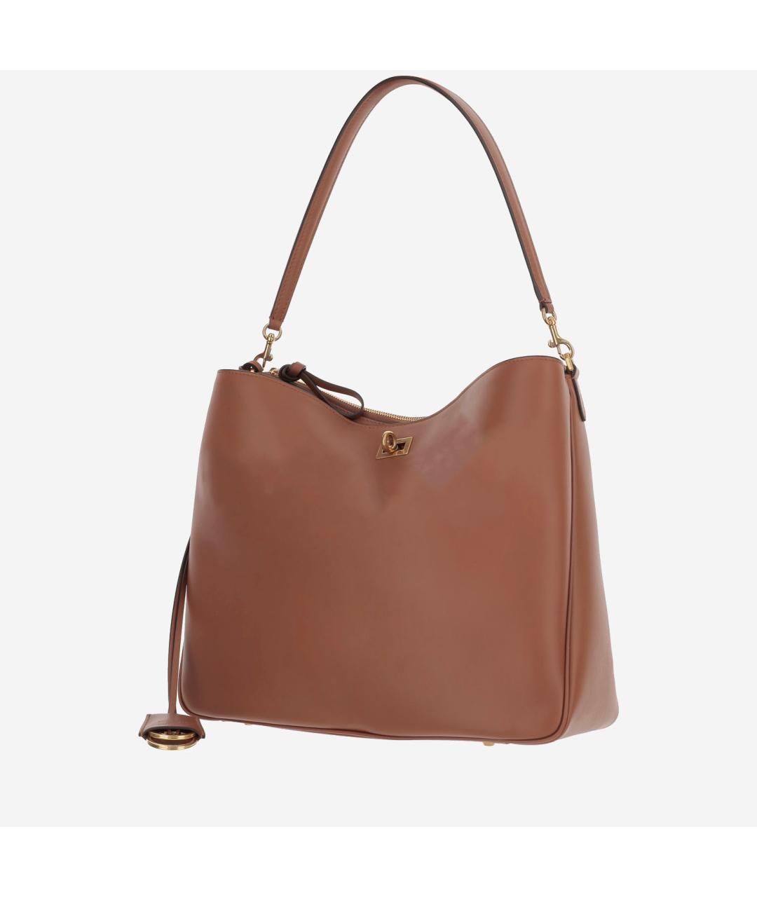 BALENCIAGA Коричневая кожаная сумка тоут, фото 2