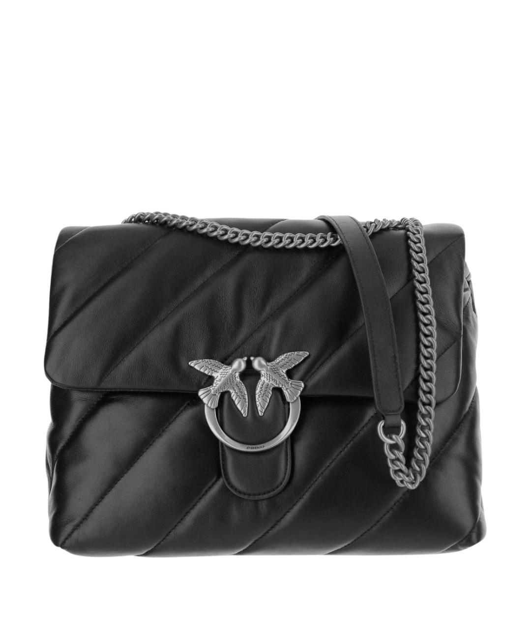 PINKO Черная кожаная сумка через плечо, фото 1