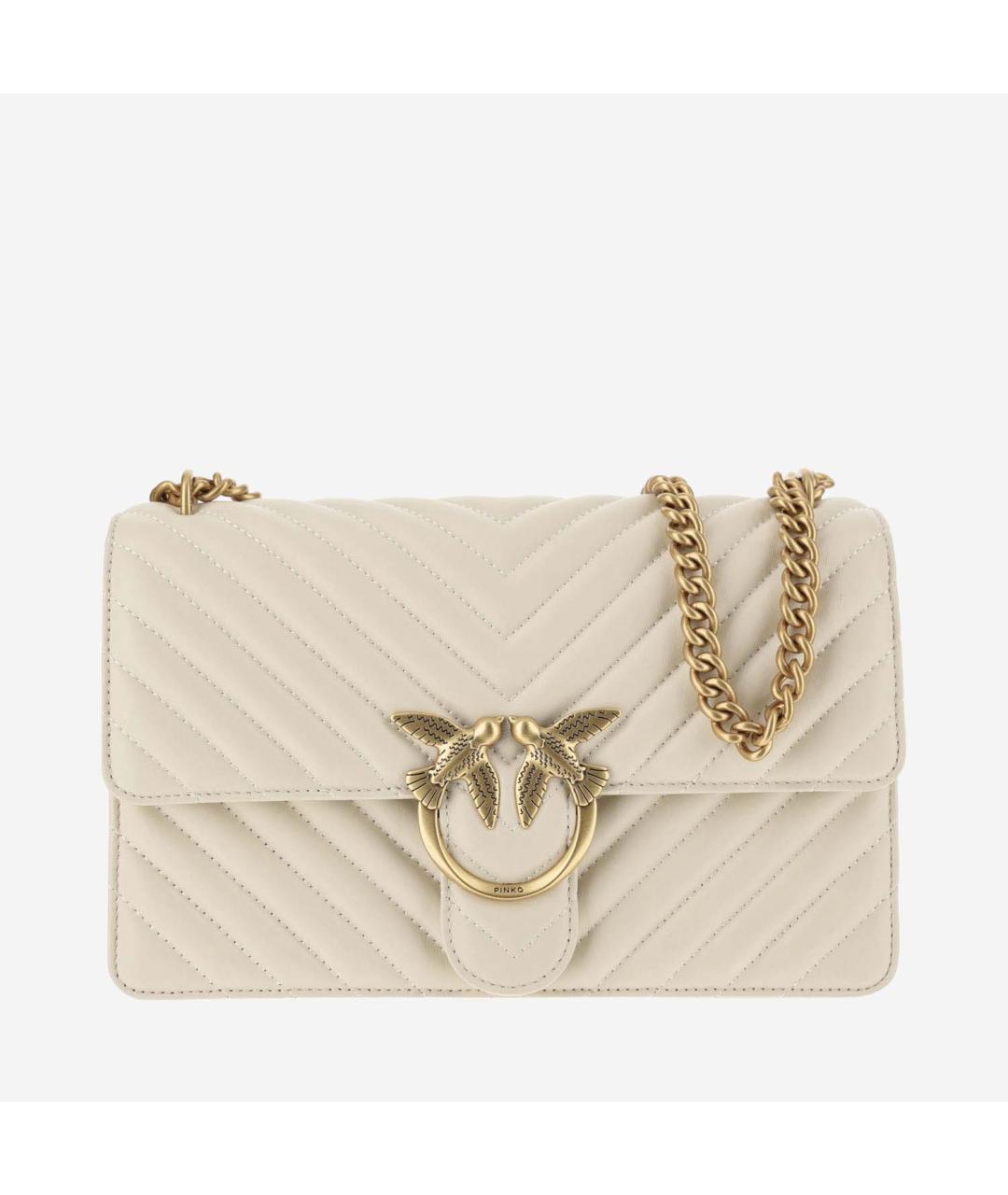 PINKO Белая кожаная сумка через плечо, фото 5