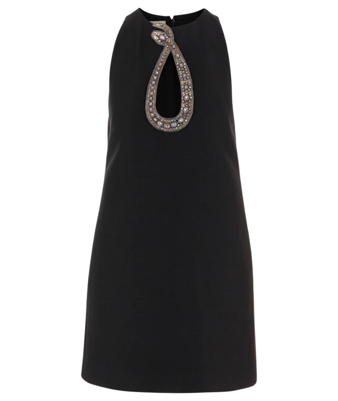 VALENTINO Черное шерстяное коктейльное платье, фото 1