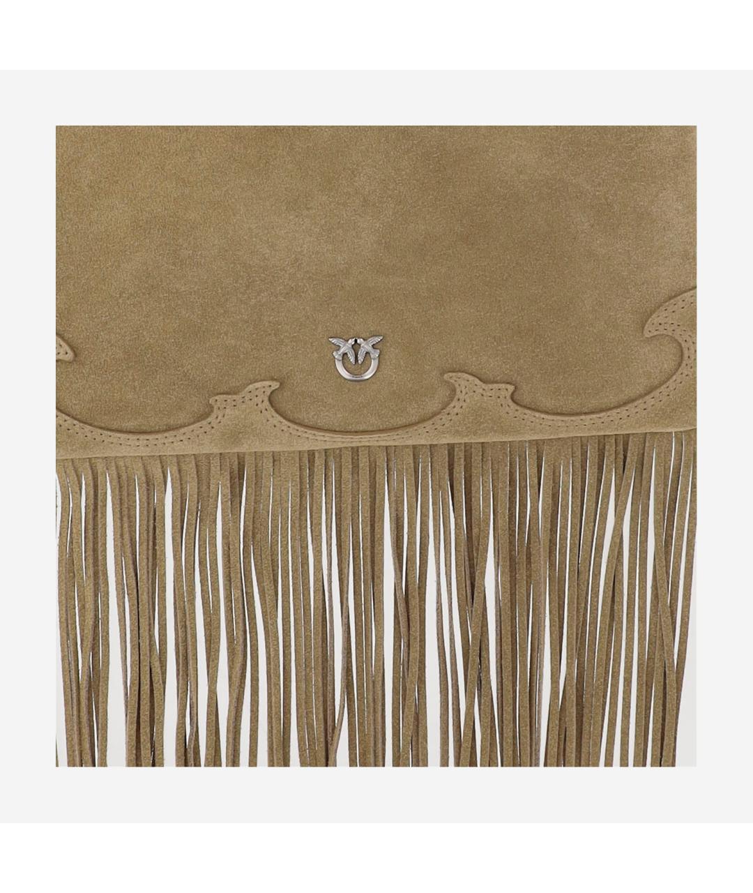 PINKO Бежевая замшевая сумка тоут, фото 4