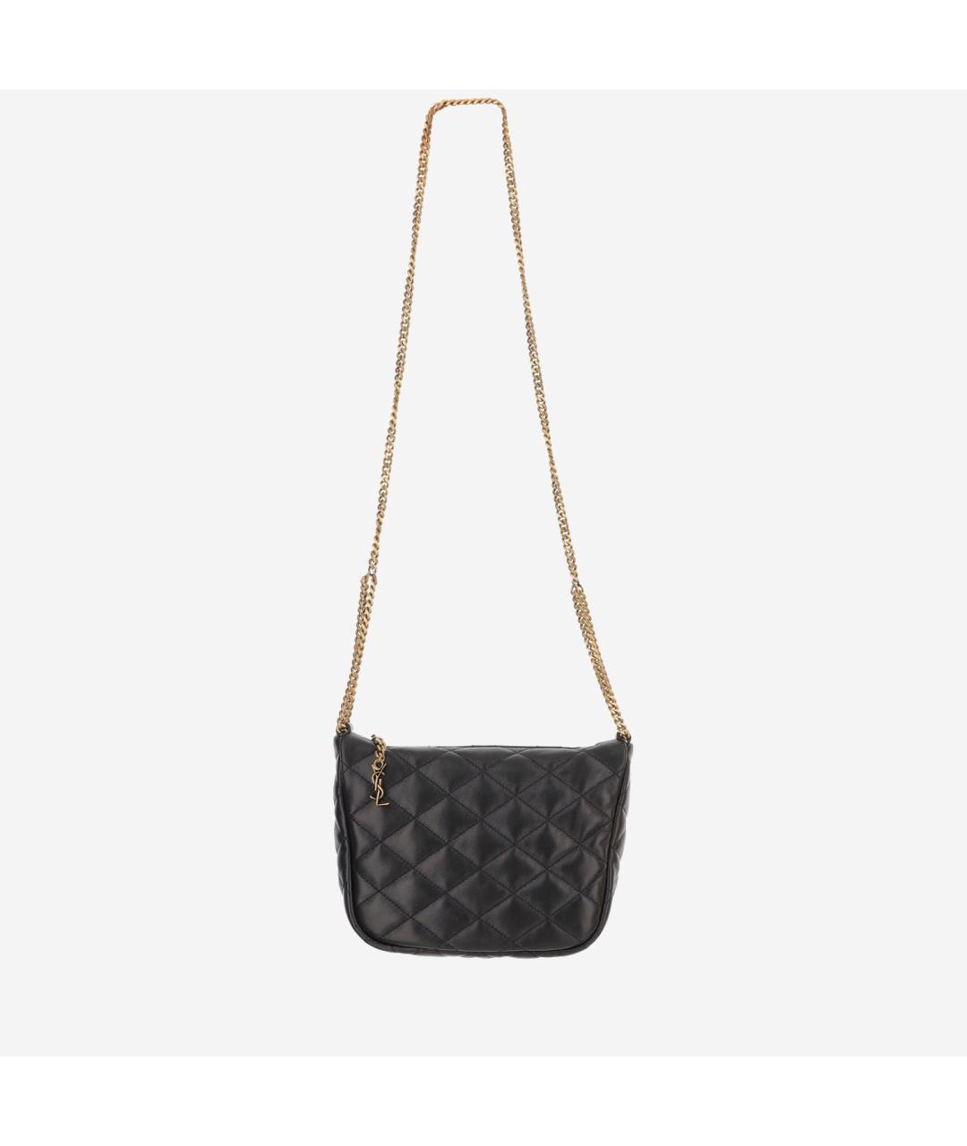 SAINT LAURENT Черная кожаная сумка через плечо, фото 5