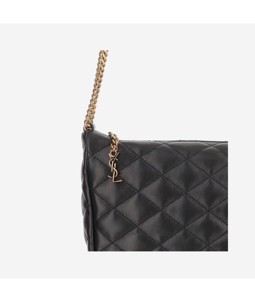 SAINT LAURENT Черная кожаная сумка через плечо, фото 4