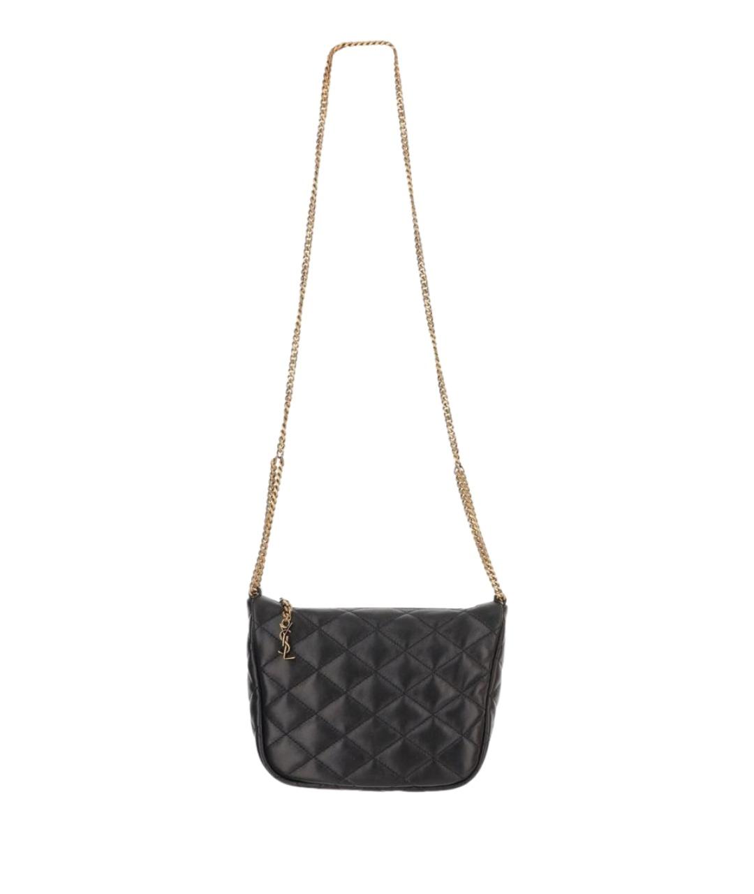 SAINT LAURENT Черная кожаная сумка через плечо, фото 1