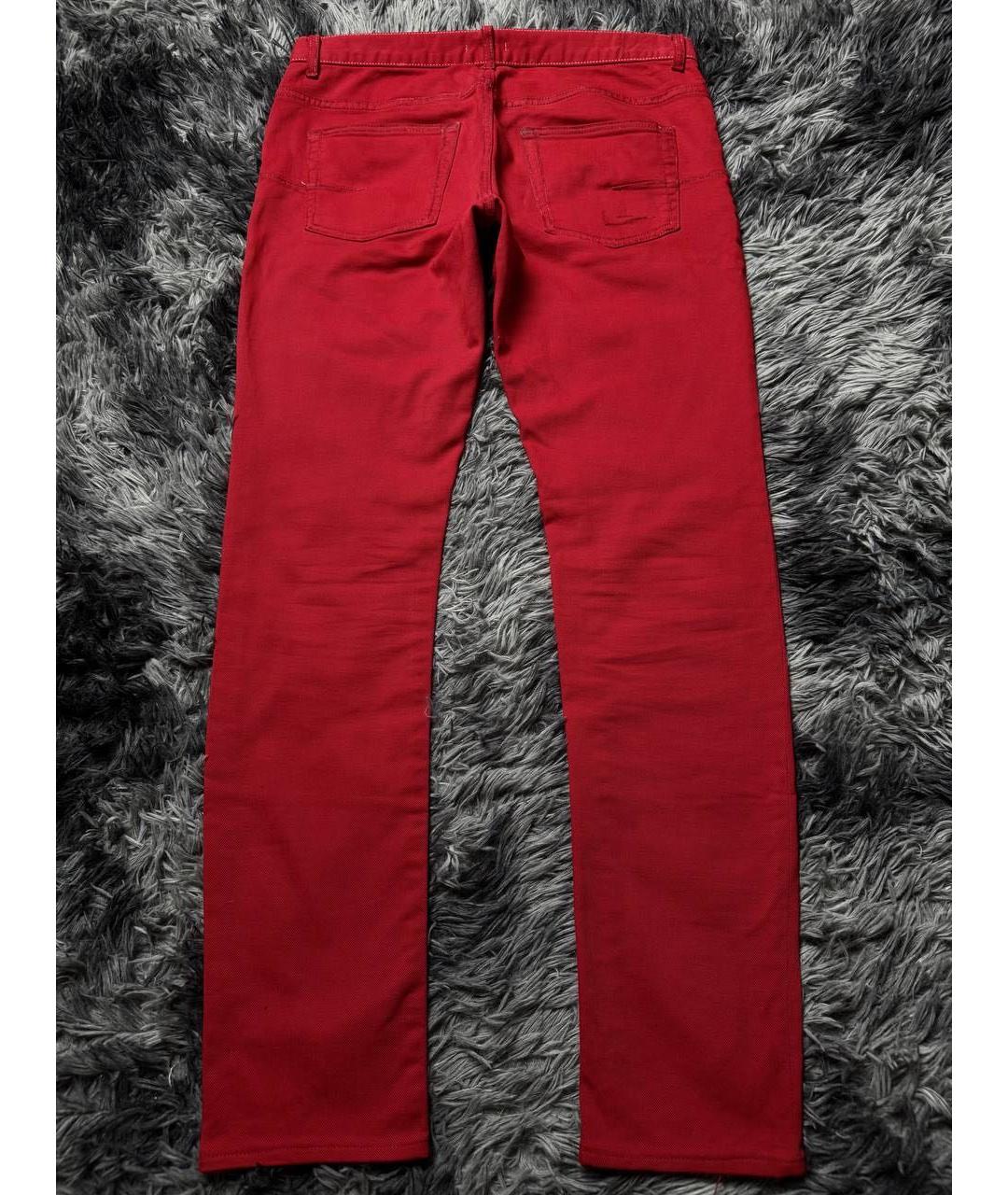 CHRISTIAN DIOR Красные хлопковые джинсы скинни, фото 3