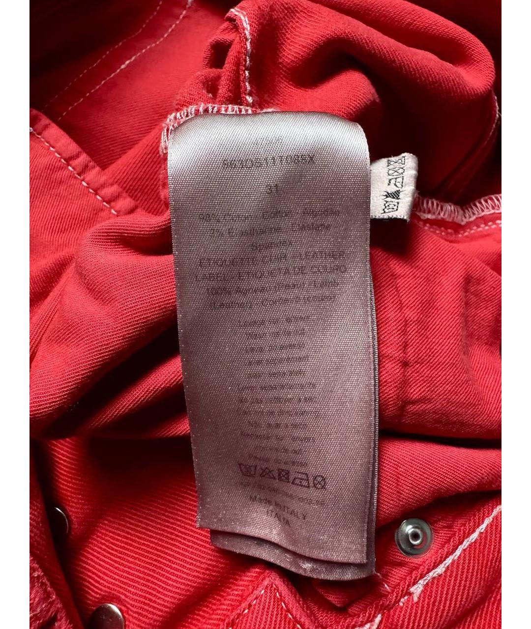 CHRISTIAN DIOR Красные хлопковые джинсы скинни, фото 6