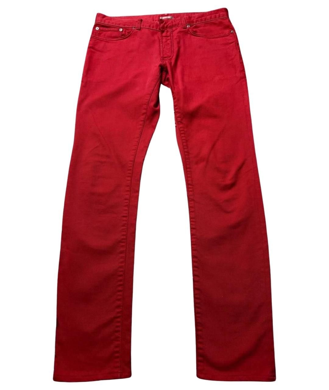 CHRISTIAN DIOR Красные хлопковые джинсы скинни, фото 1