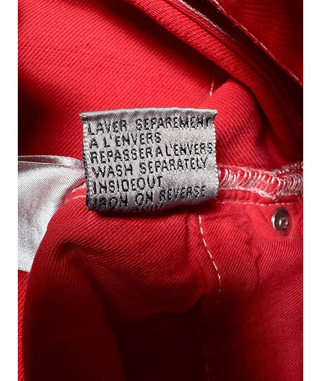 CHRISTIAN DIOR Красные хлопковые джинсы скинни, фото 5