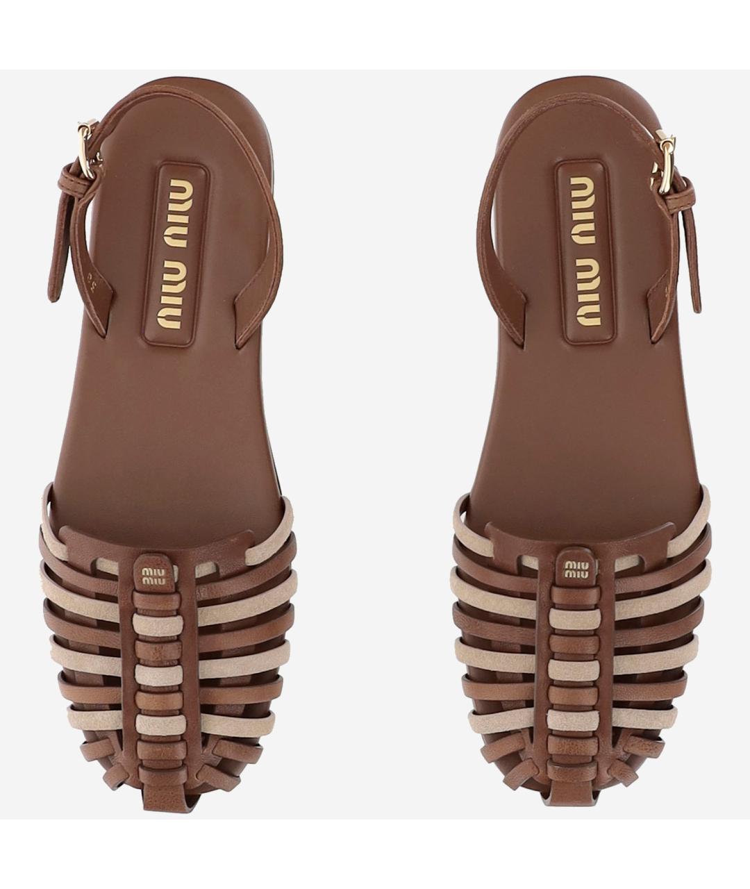 MIU MIU Мульти кожаные сандалии, фото 2