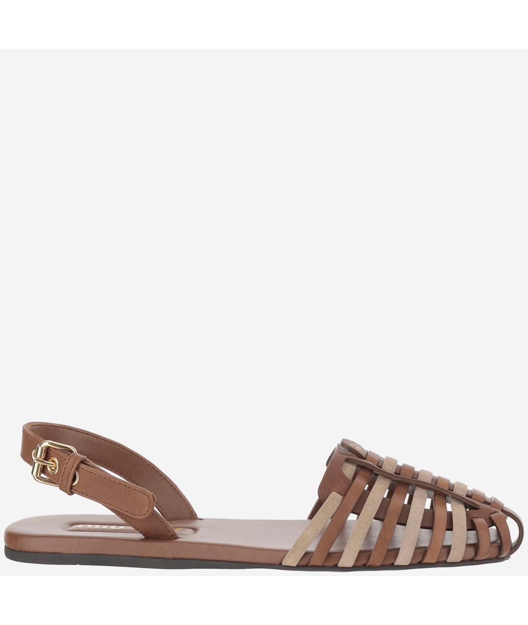 MIU MIU Мульти кожаные сандалии, фото 6