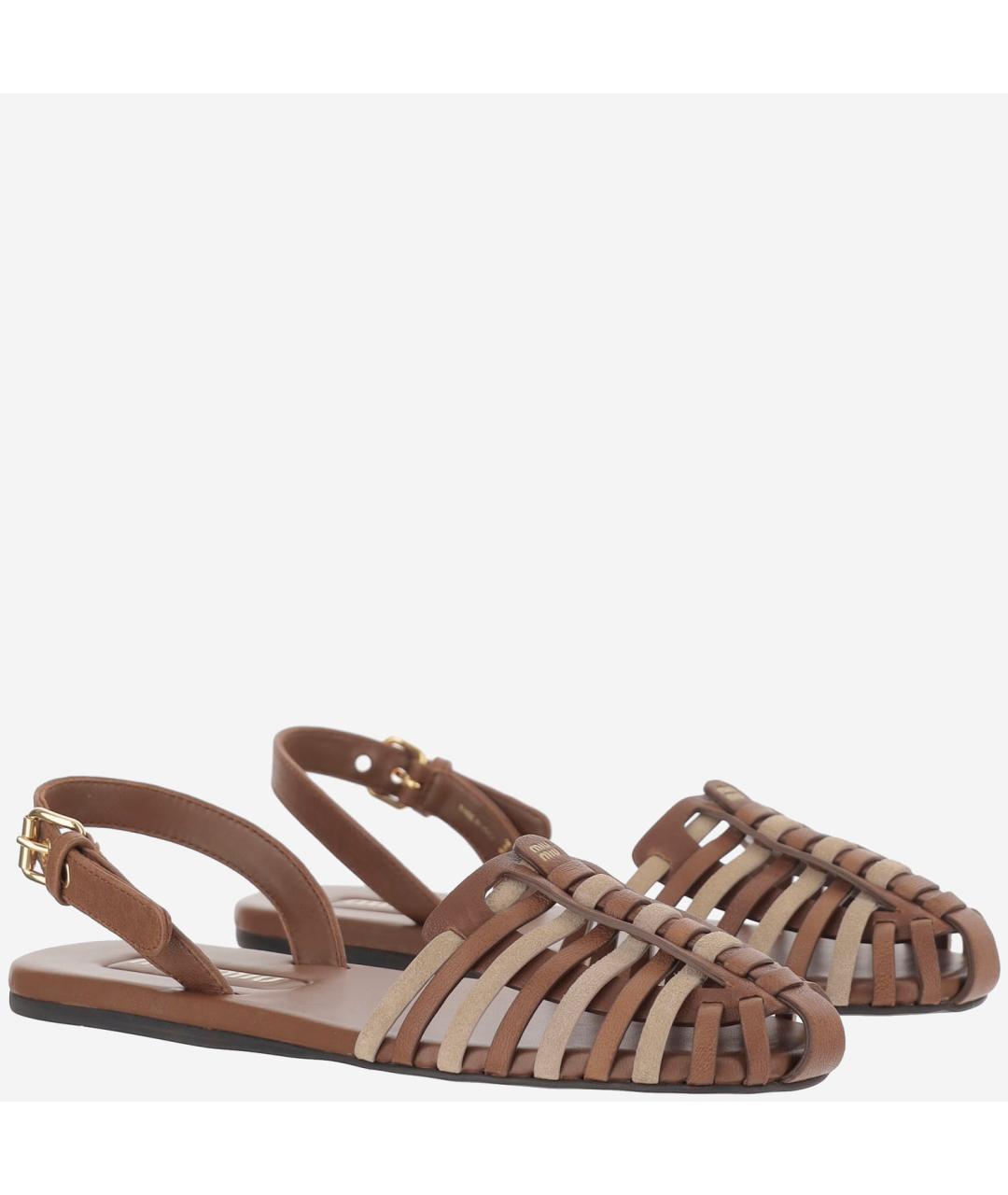MIU MIU Мульти кожаные сандалии, фото 3
