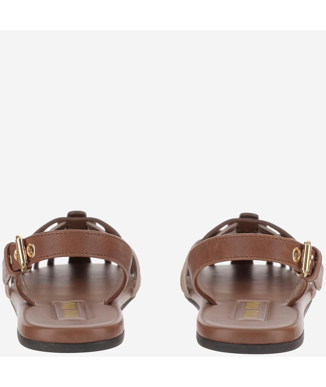 MIU MIU Мульти кожаные сандалии, фото 4