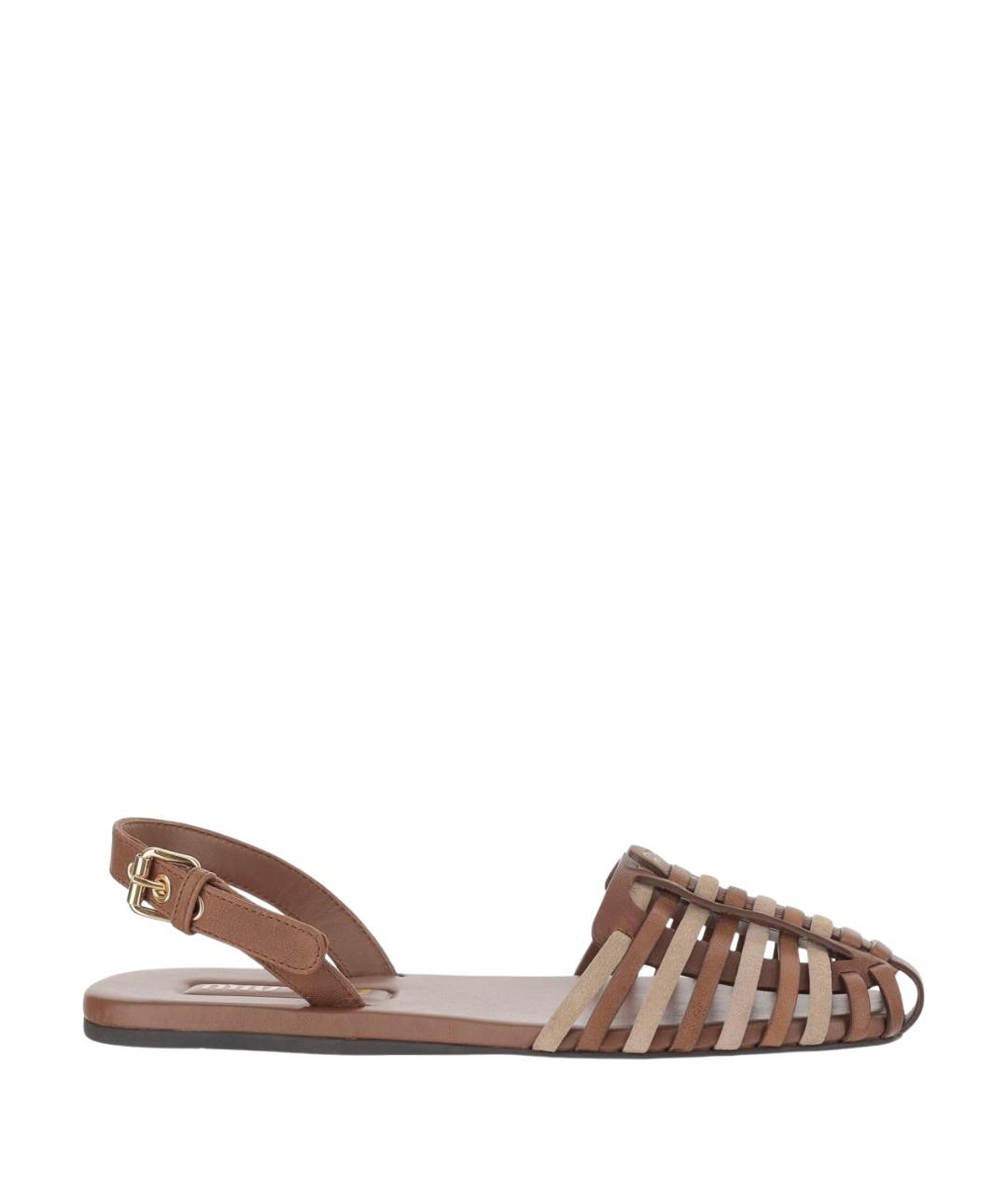 MIU MIU Мульти кожаные сандалии, фото 1
