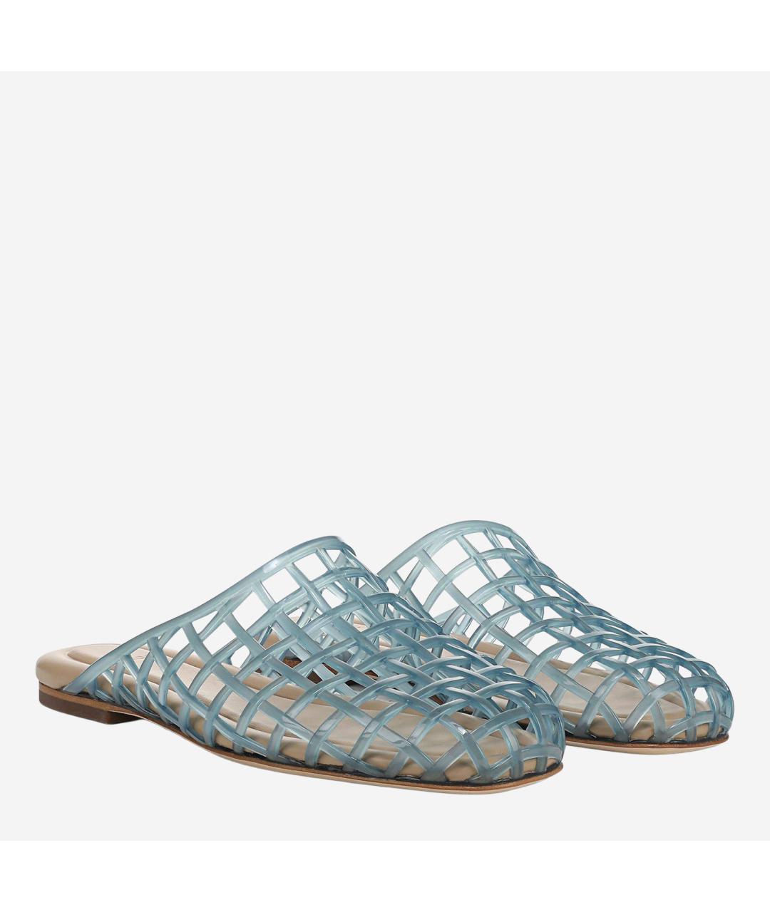 VINCE Голубые мюли из искусственной кожи, фото 2