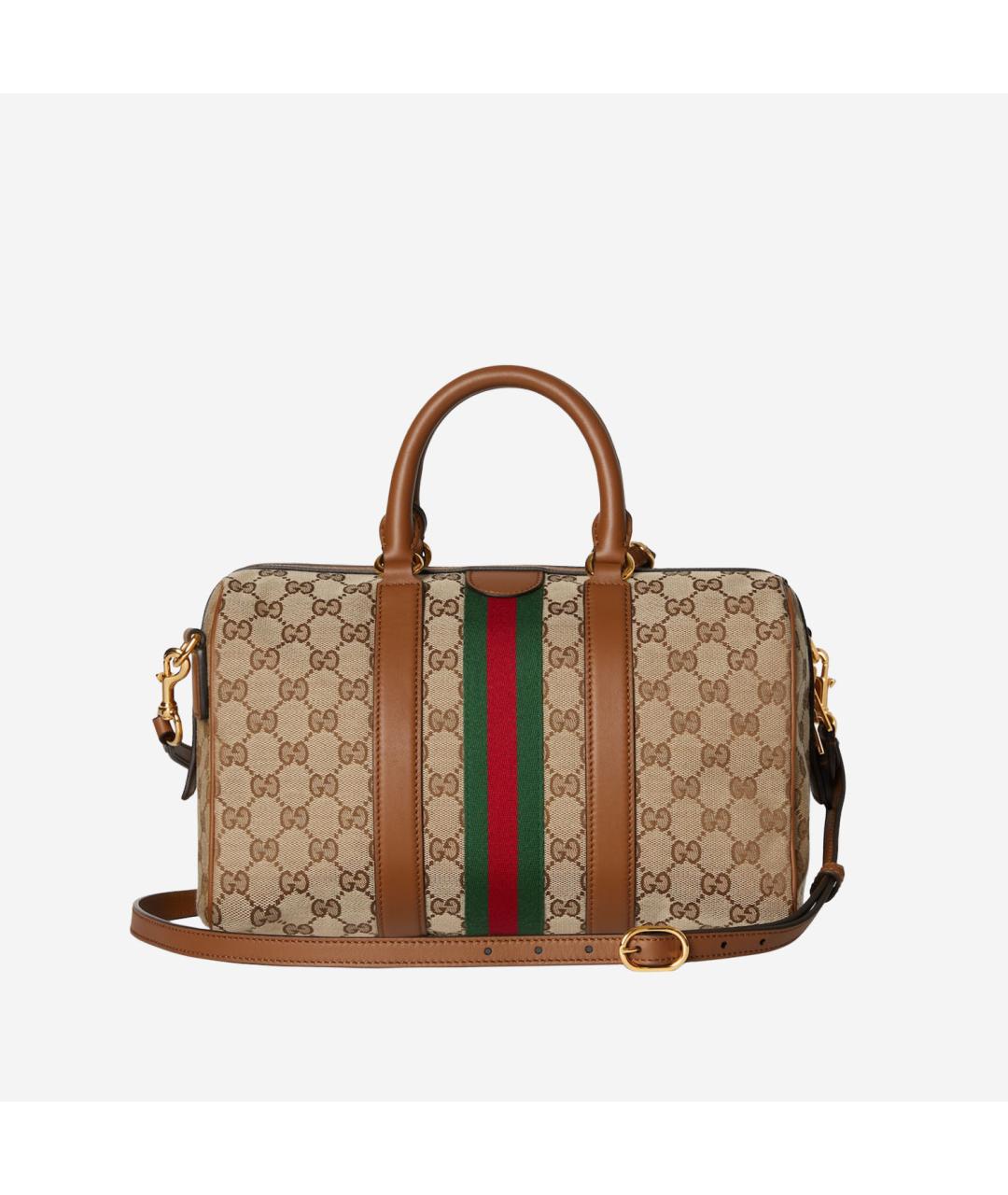 GUCCI Бежевая тканевая сумка тоут, фото 3
