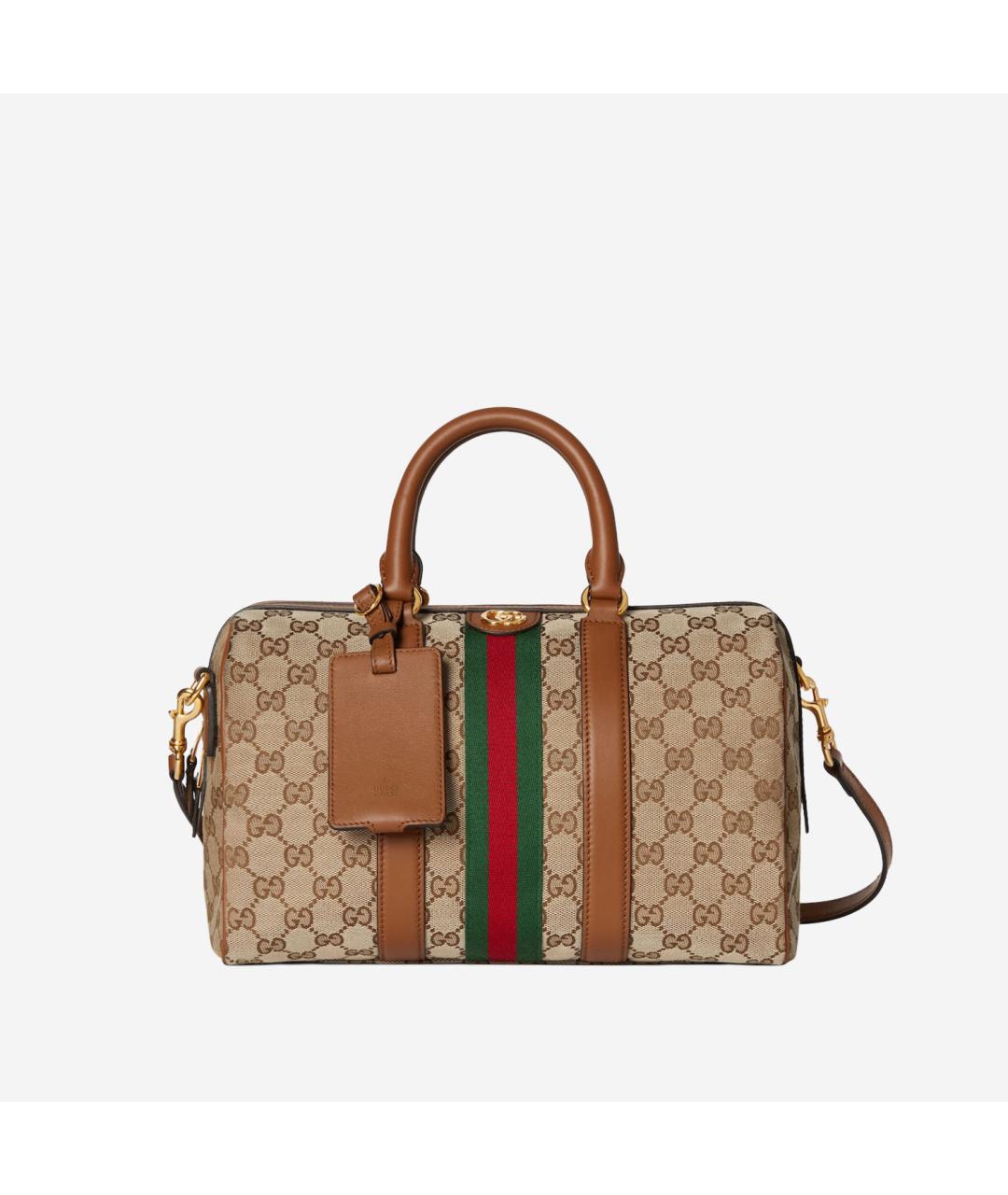 GUCCI Бежевая тканевая сумка тоут, фото 5