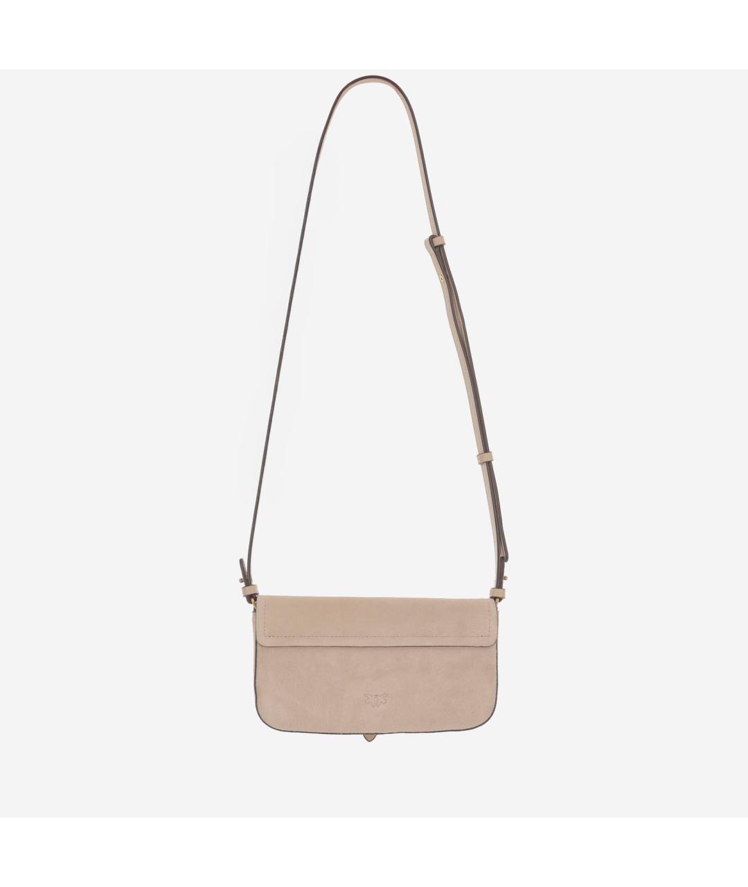 PINKO Бежевая замшевая сумка через плечо, фото 3