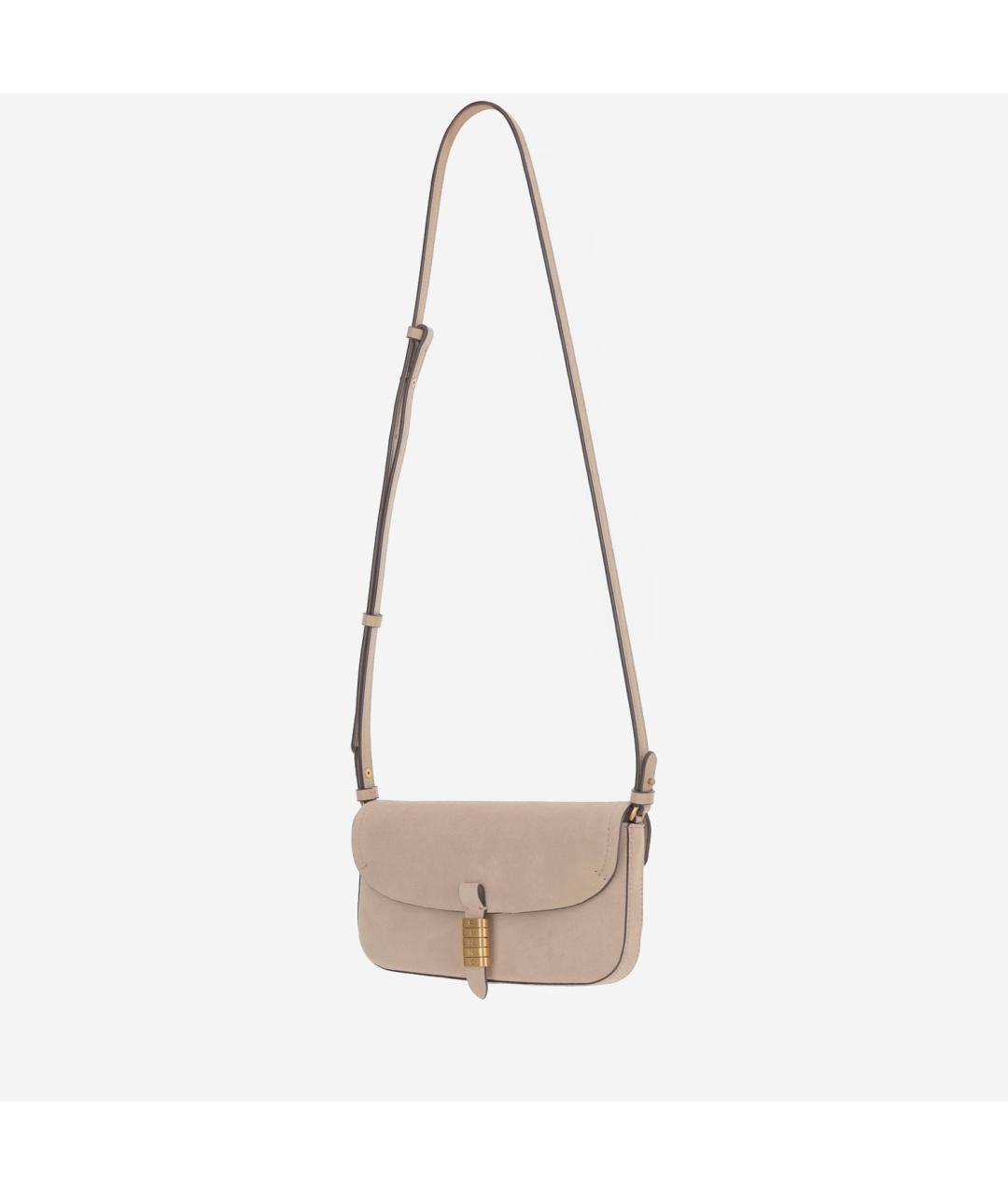 PINKO Бежевая замшевая сумка через плечо, фото 2