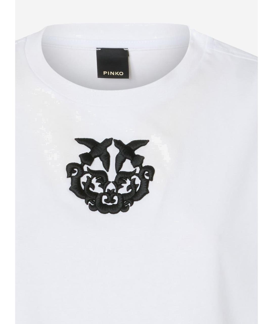 PINKO Белая хлопковая футболка, фото 3