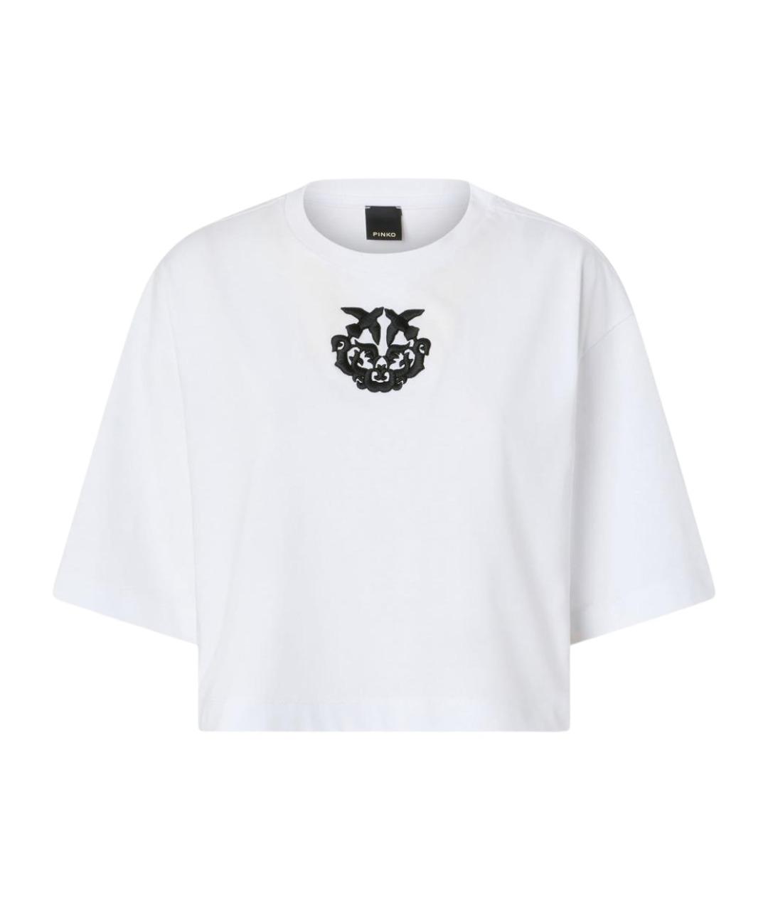 PINKO Белая хлопковая футболка, фото 1