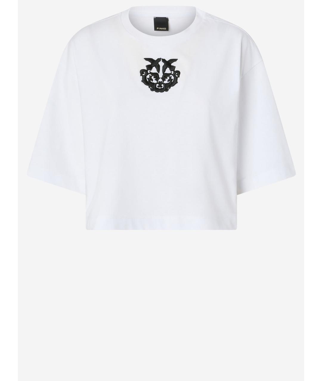 PINKO Белая хлопковая футболка, фото 4