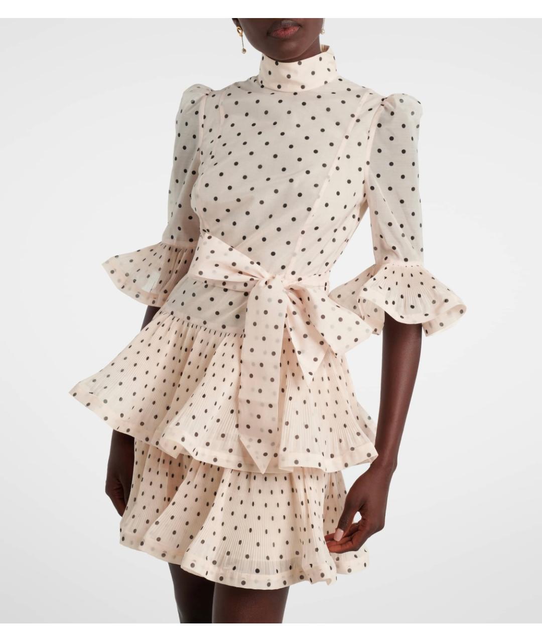 ZIMMERMANN Бежевое полиэстеровое платье, фото 6