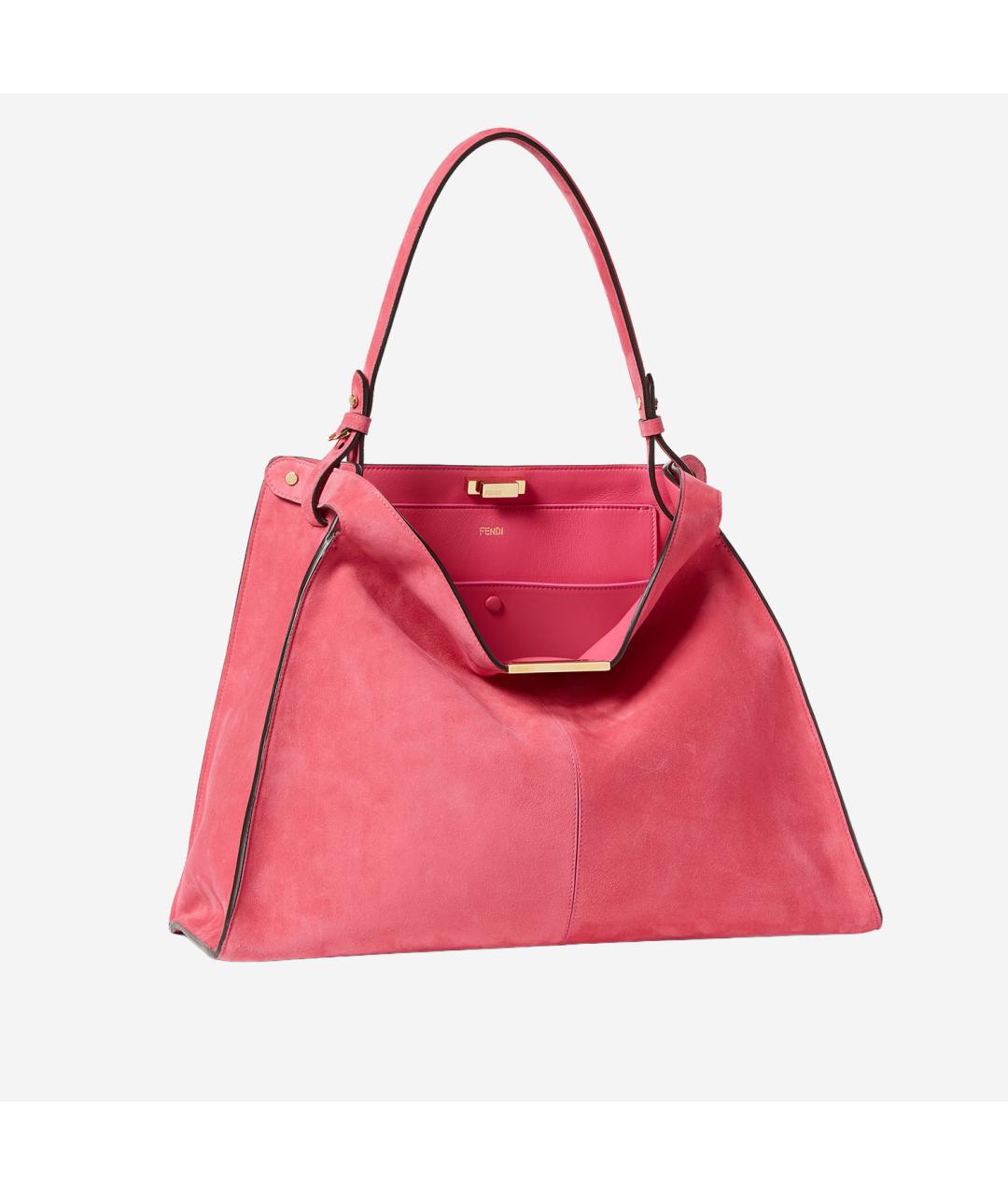 FENDI Розовая замшевая сумка тоут, фото 2