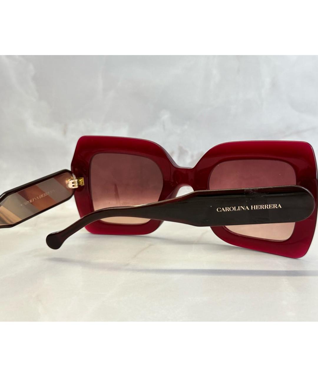 CAROLINA HERRERA Бордовые пластиковые солнцезащитные очки, фото 4