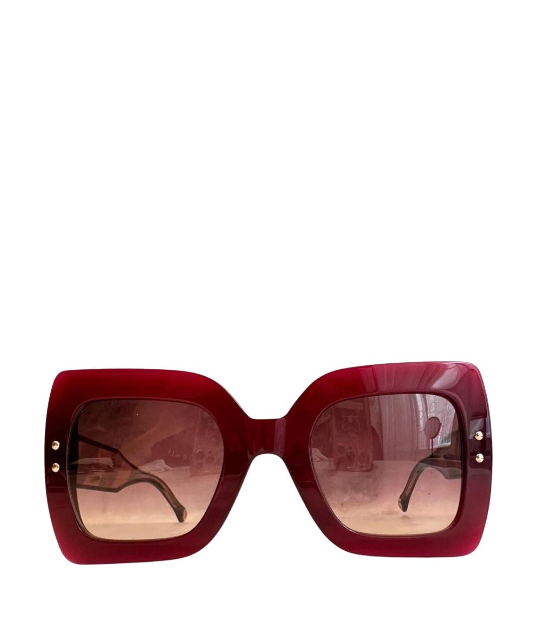 CAROLINA HERRERA Бордовые пластиковые солнцезащитные очки, фото 1