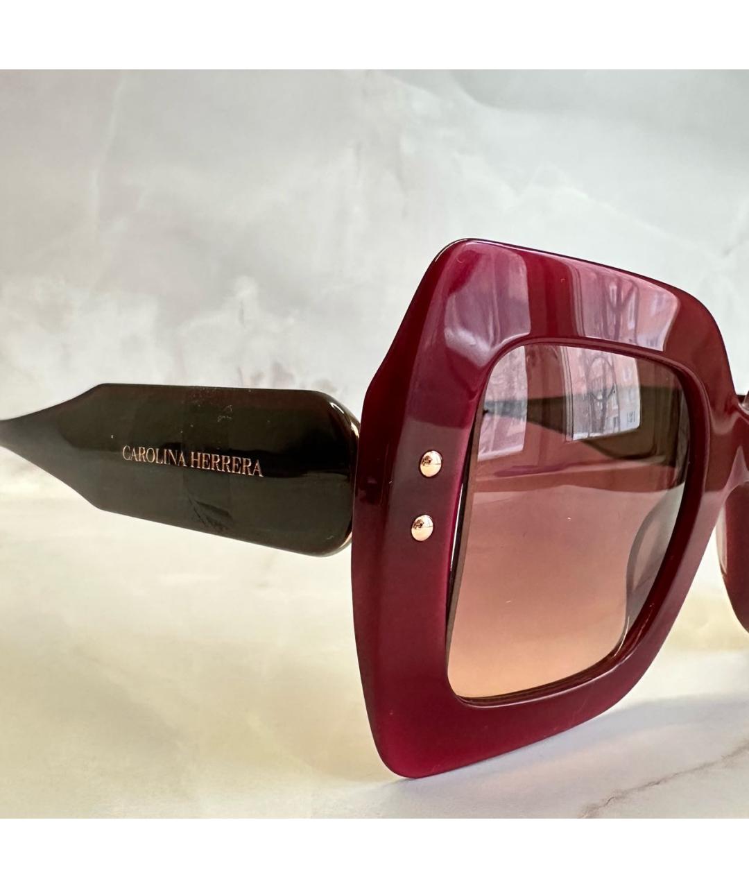CAROLINA HERRERA Бордовые пластиковые солнцезащитные очки, фото 3