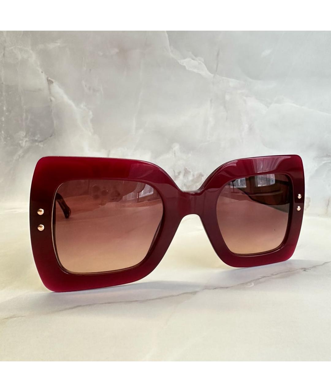 CAROLINA HERRERA Бордовые пластиковые солнцезащитные очки, фото 2