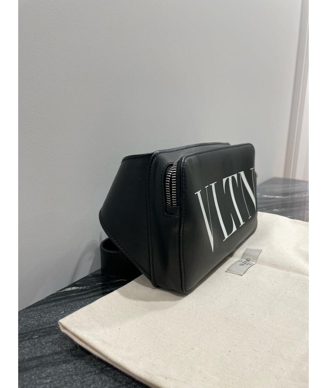 VALENTINO Черная кожаная поясная сумка, фото 2