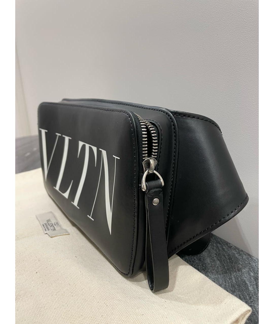 VALENTINO Черная кожаная поясная сумка, фото 5