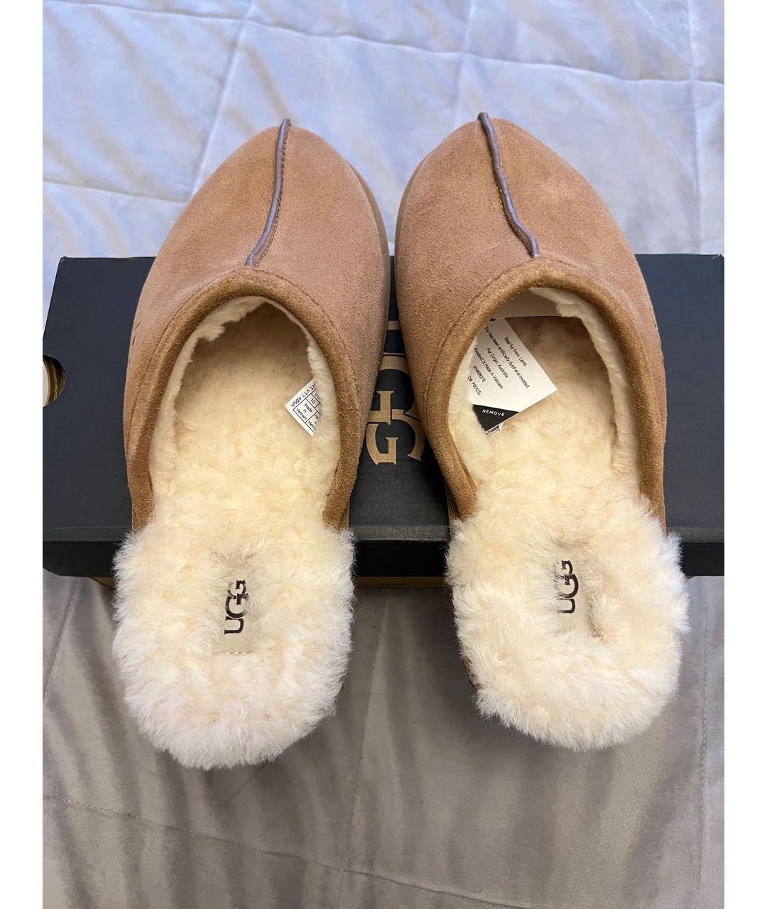 UGG AUSTRALIA Коричневые замшевые шлепанцы, фото 3