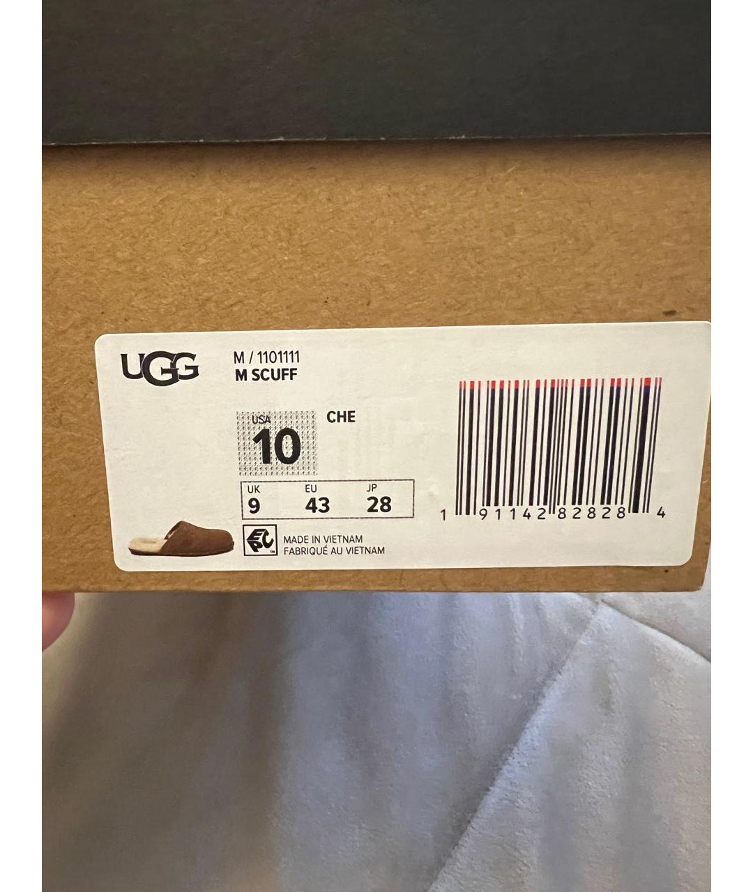 UGG AUSTRALIA Коричневые замшевые шлепанцы, фото 7