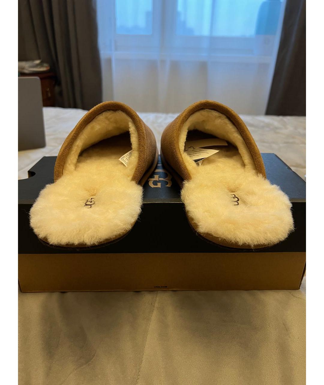 UGG AUSTRALIA Коричневые замшевые шлепанцы, фото 4