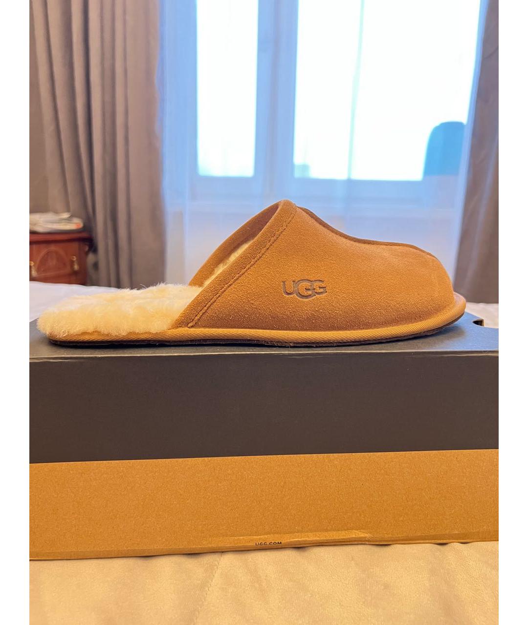 UGG AUSTRALIA Коричневые замшевые шлепанцы, фото 9