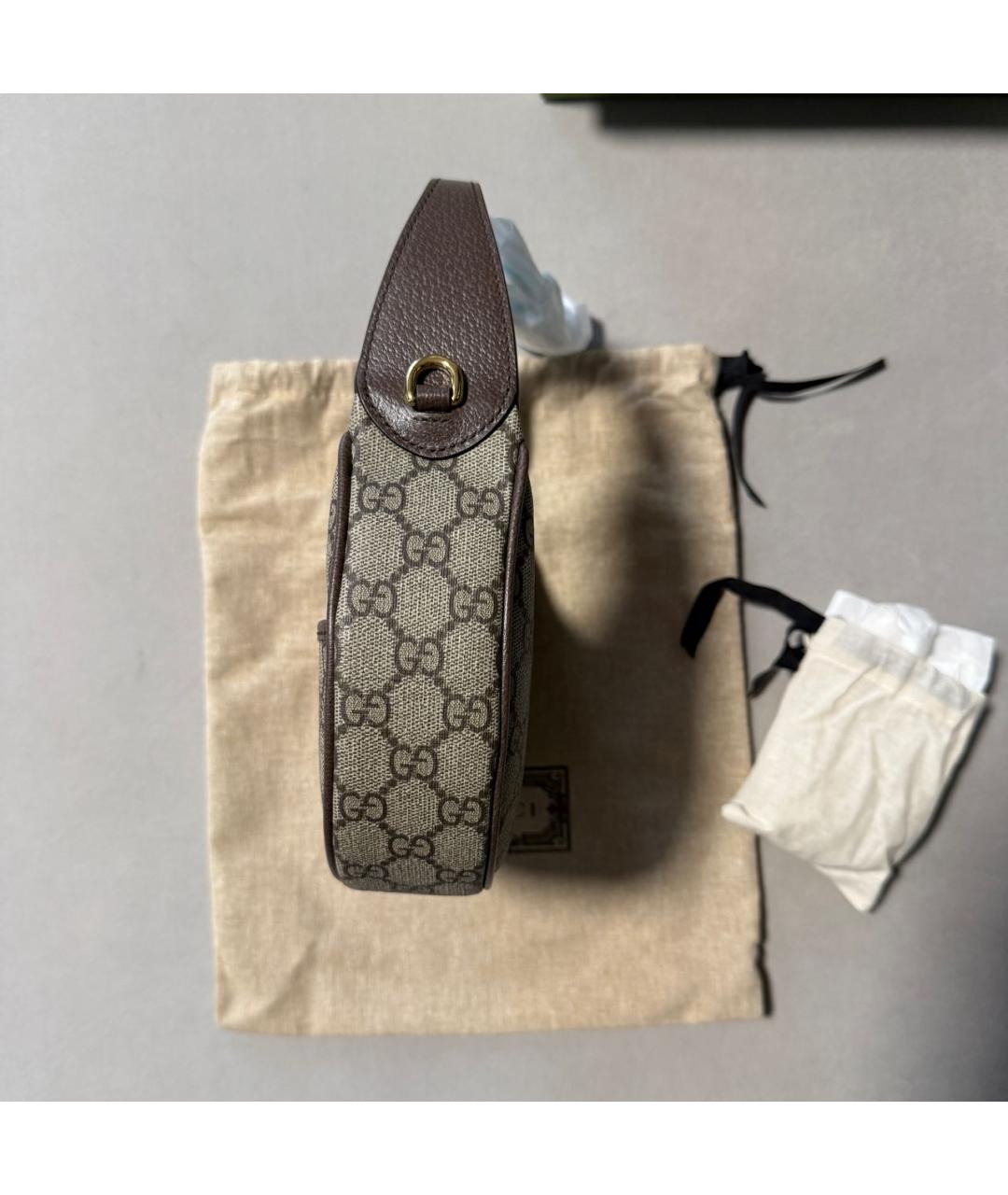 GUCCI Бежевая сумка с короткими ручками, фото 7