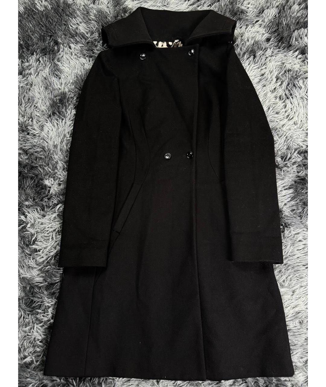 JUST CAVALLI Черное шерстяное пальто, фото 7