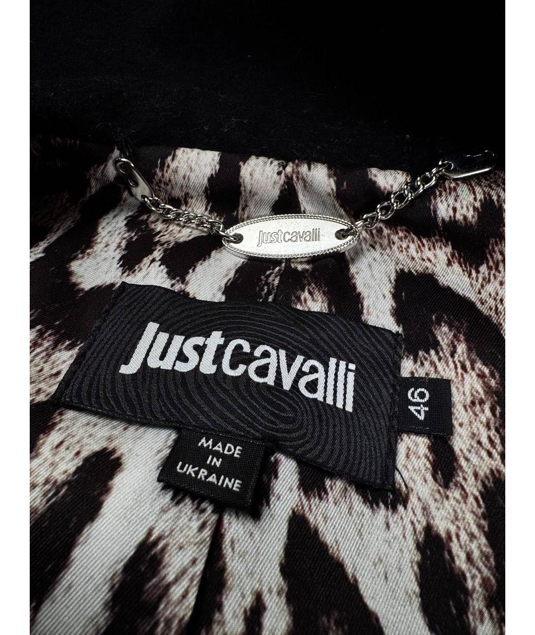 JUST CAVALLI Черное шерстяное пальто, фото 5