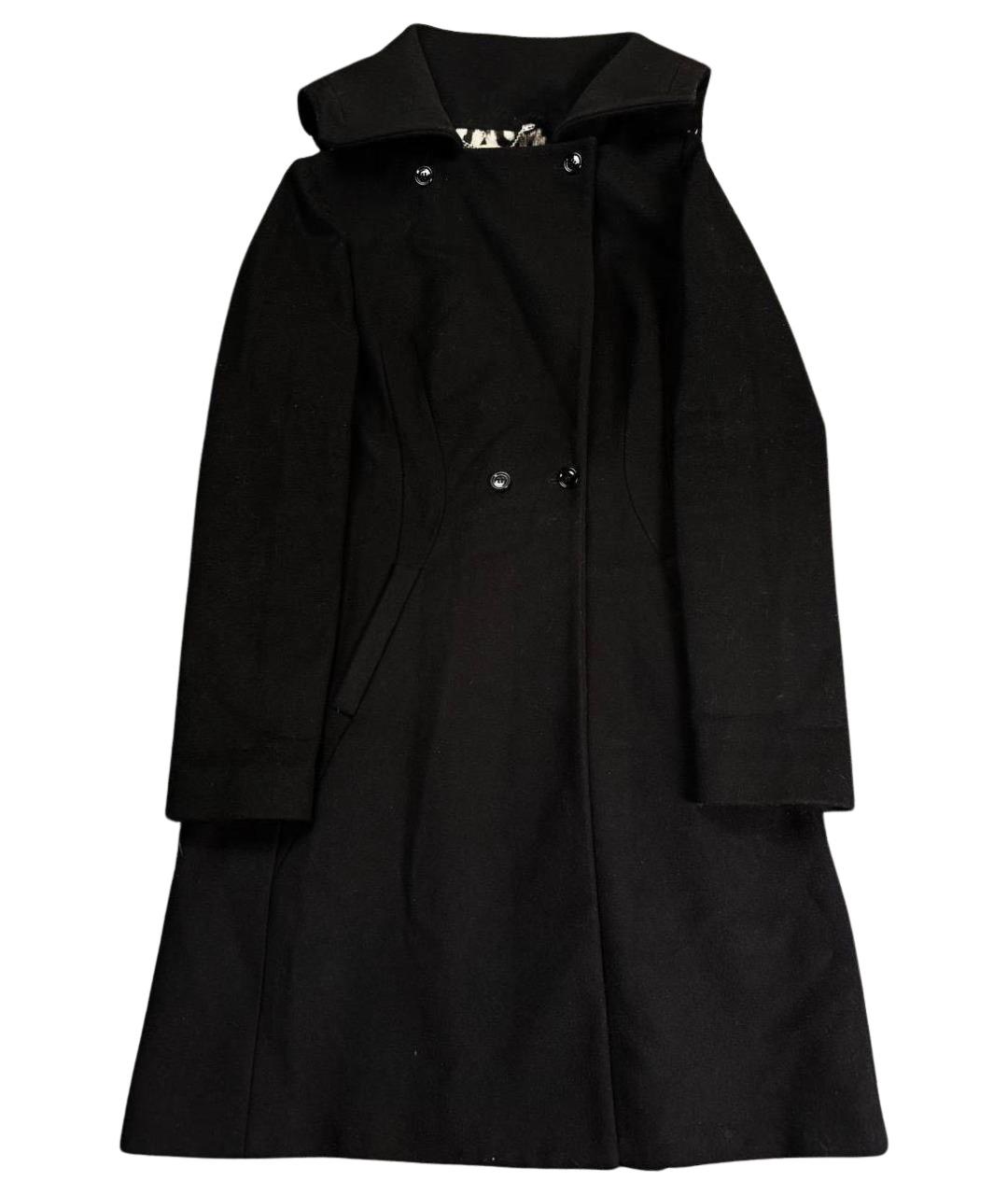 JUST CAVALLI Черное шерстяное пальто, фото 1