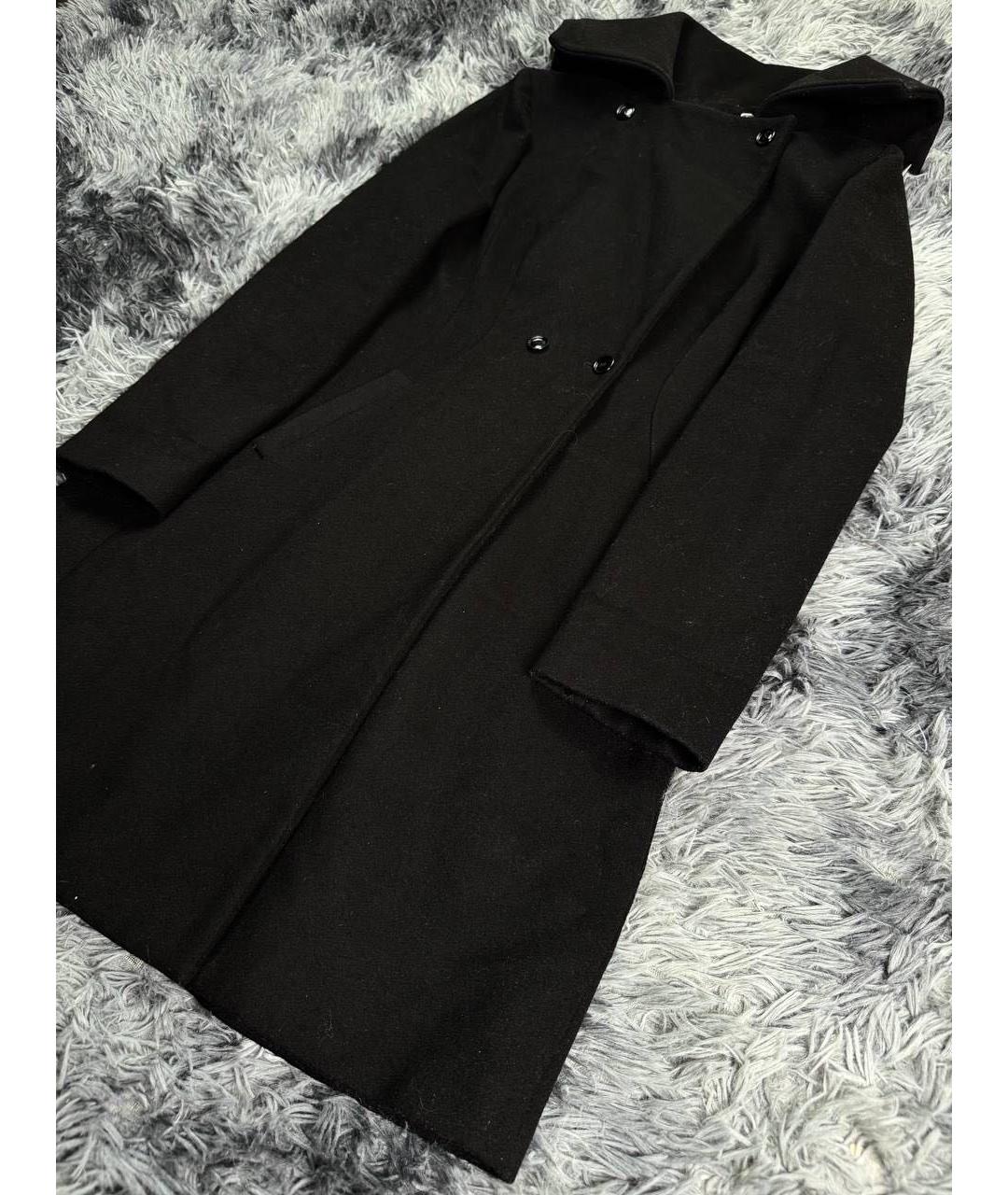 JUST CAVALLI Черное шерстяное пальто, фото 6