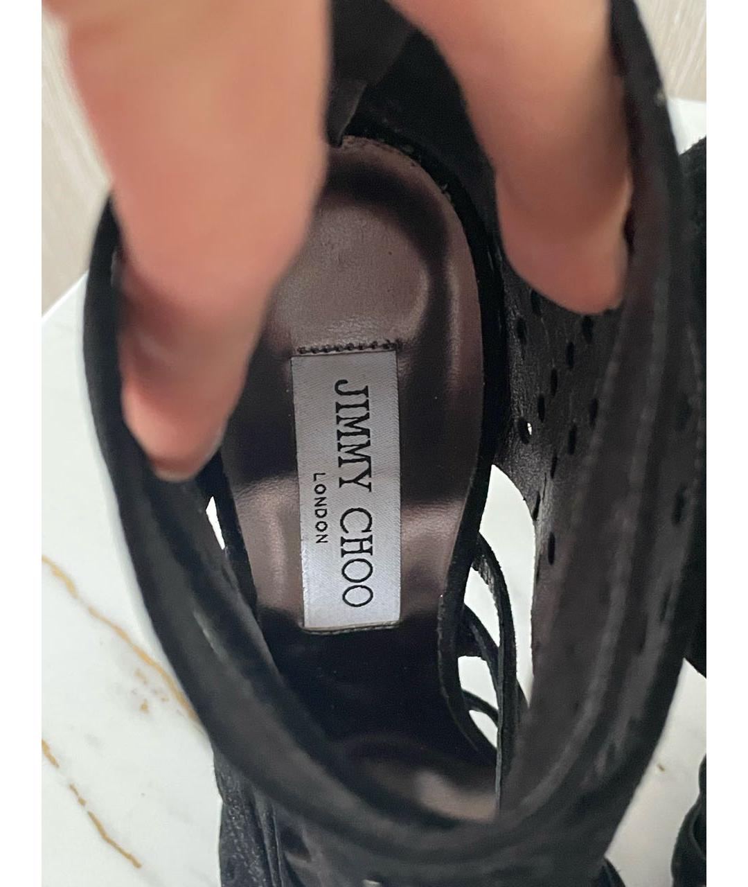 JIMMY CHOO Черные замшевые босоножки, фото 6