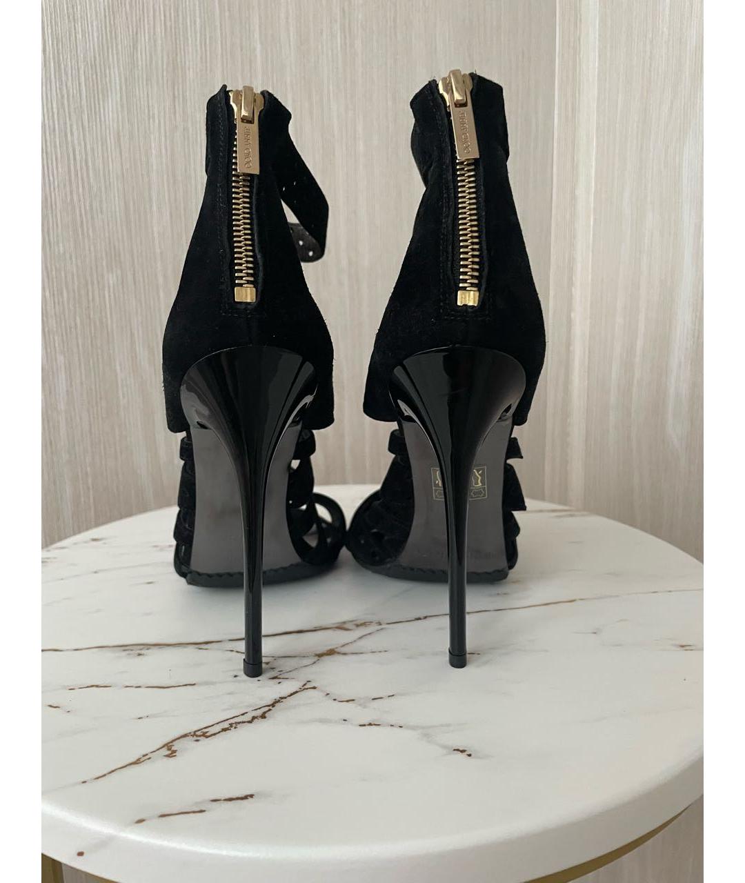 JIMMY CHOO Черные замшевые босоножки, фото 4