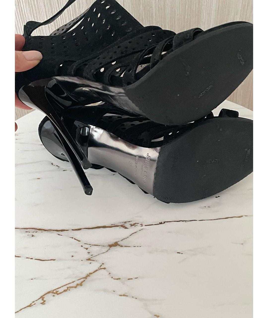 JIMMY CHOO Черные замшевые босоножки, фото 7