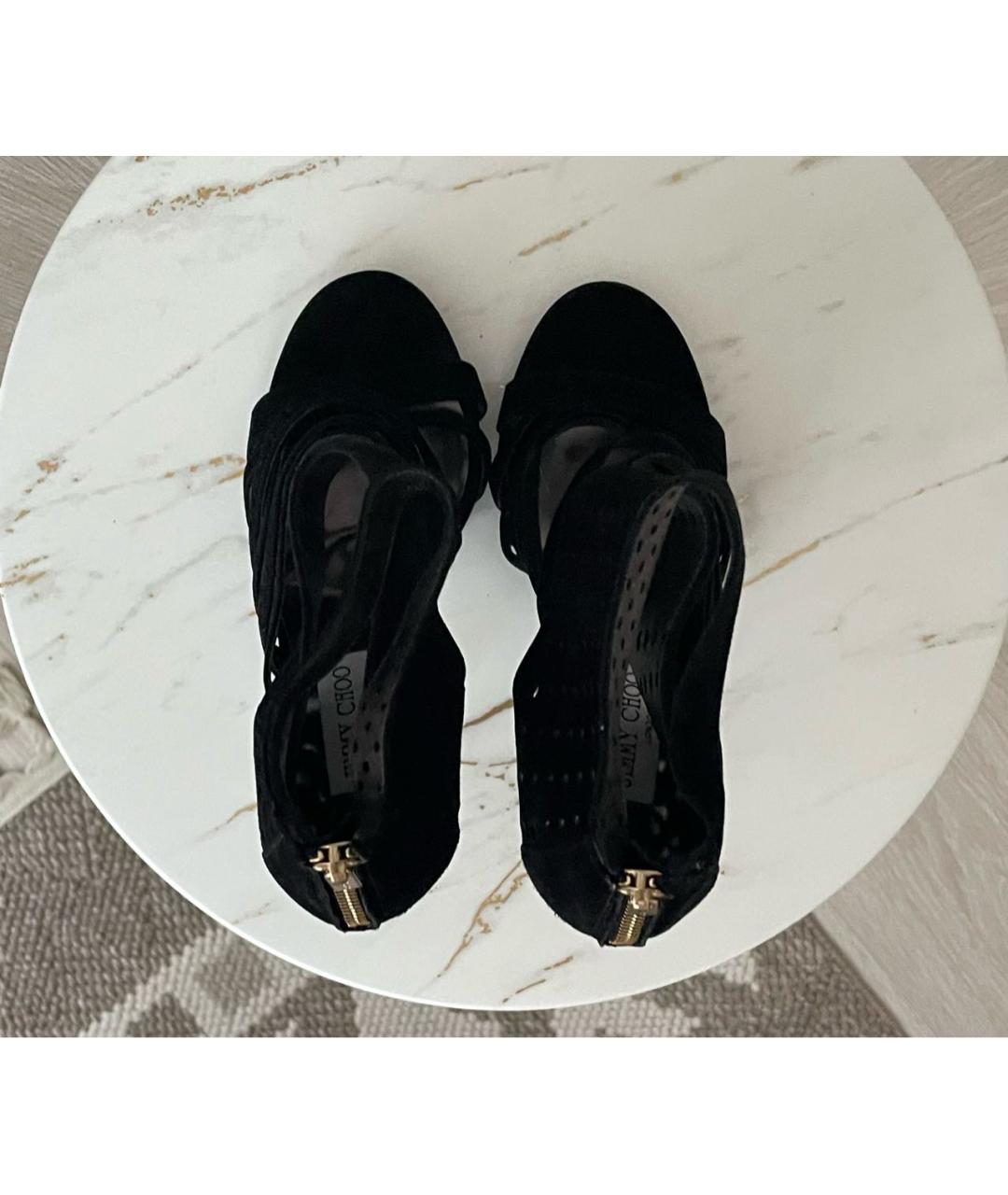 JIMMY CHOO Черные замшевые босоножки, фото 3